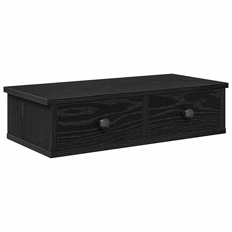 113-9 Wall Mounted Shelf, 15cm H x 60cm W x 28cm D, Black