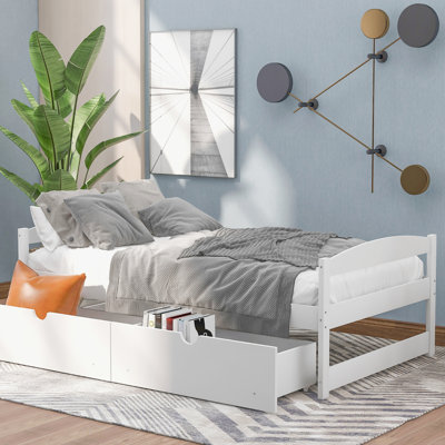 Lit plateforme simple avec deux tiroirs