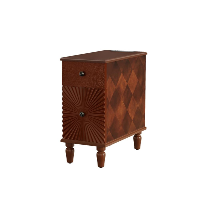 Table de chevet en bois Owen avec 2 tiroirs spacieux