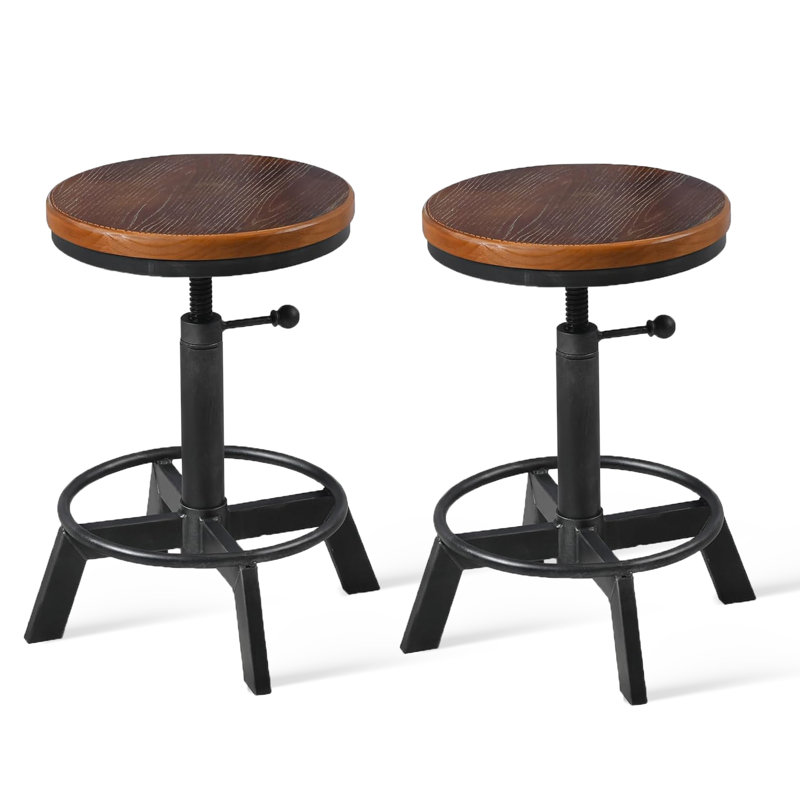 Grampian Swivel Adjustable Height Counter Stool with Metal Frame