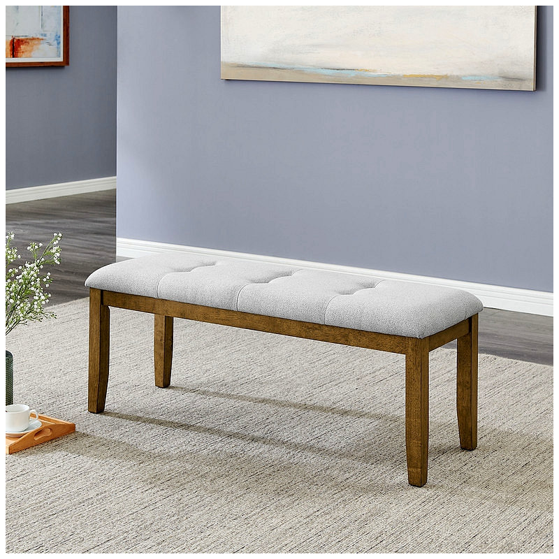Dining Bench In Fabric With Tufting