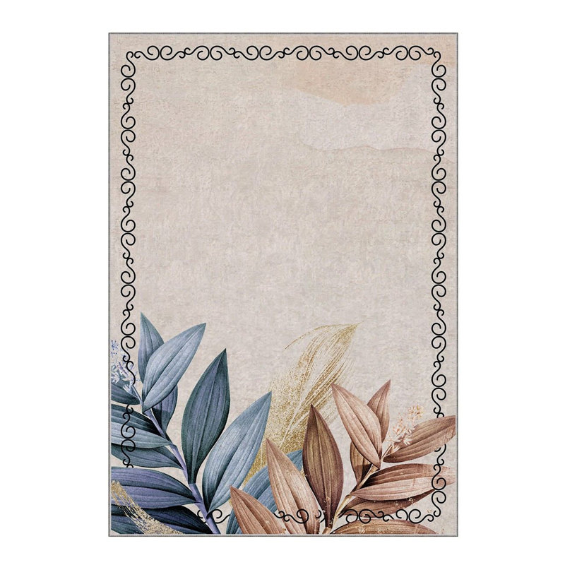 Stylish Woven Area Rug, 4.6 x 7.2 Feet, 100% Polyester, 740 g/m² | Non-Slip Felt Dot Underside, Easy to Clean, Machine Washable at 86°F | Perfect for Living Room, Bedroom, and Dining Areas, Durable & Elegant Design
