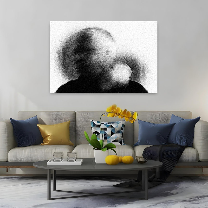 Étude de profil, portrait abstrait classique vintage, impression d'art mural, H 40 po x l 60 po