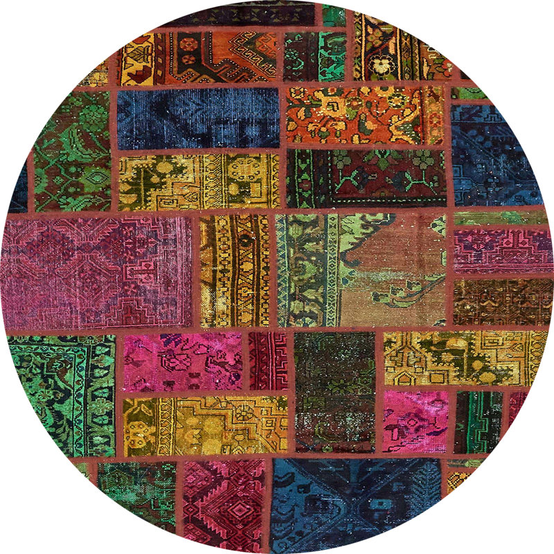 Abstract Indoor Rug, Round 4'