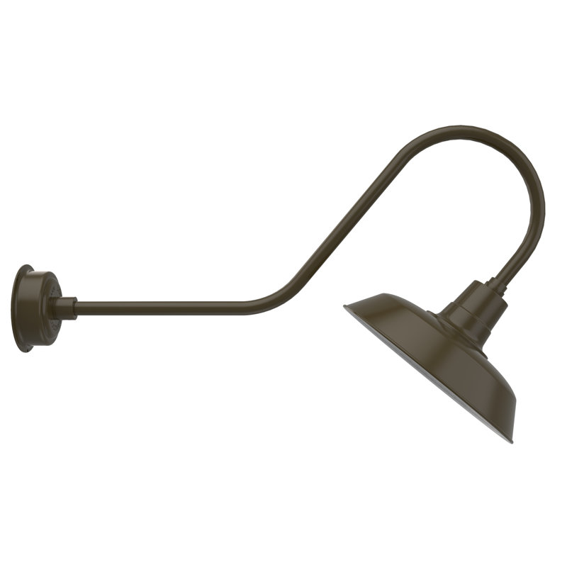 Luminaire de grange d’extérieur à del Haleigh, H 12 po x l 16 po x P 36 po, Bronze acajou