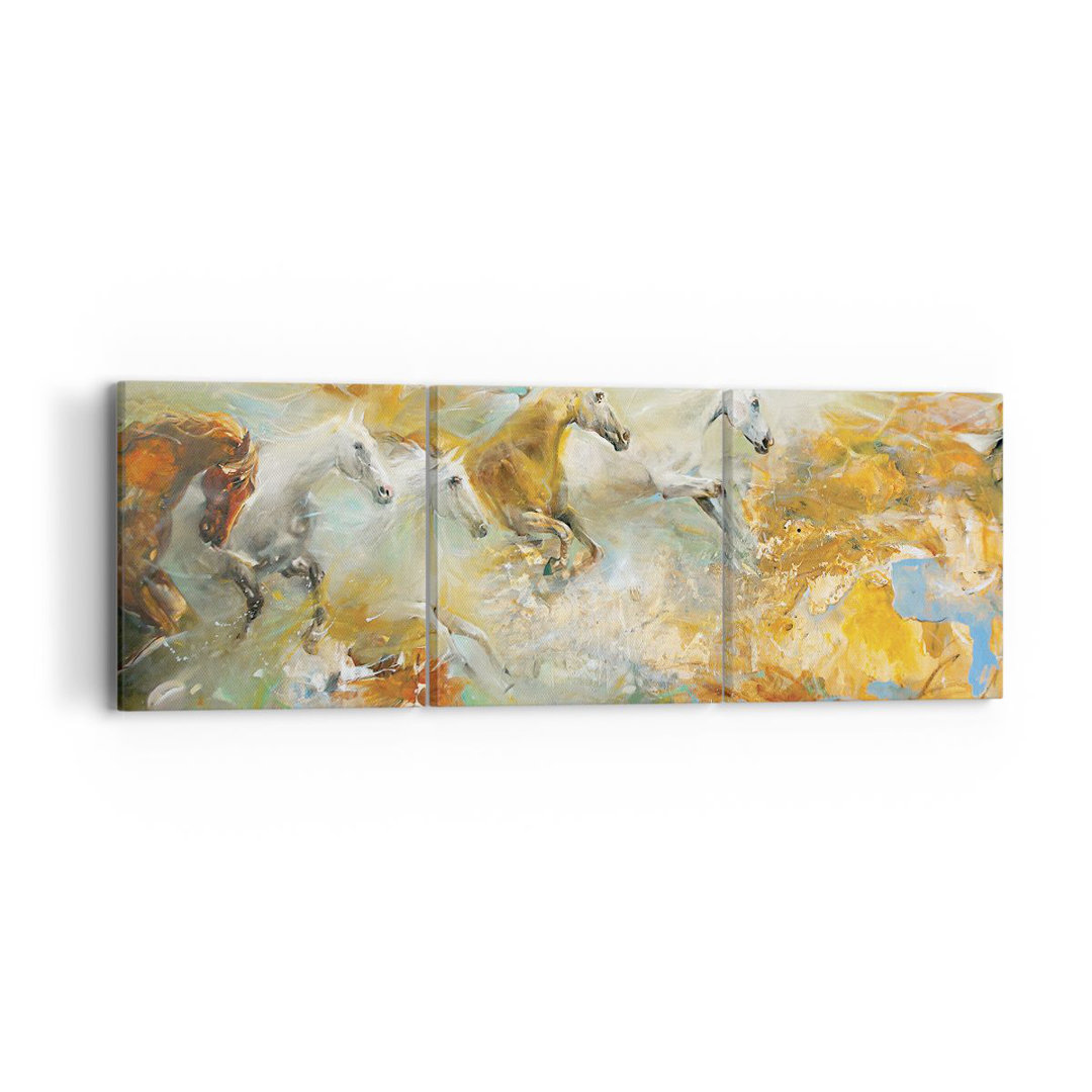 3-tlg. Leinwandbilder-Set Horses Gallop Modern