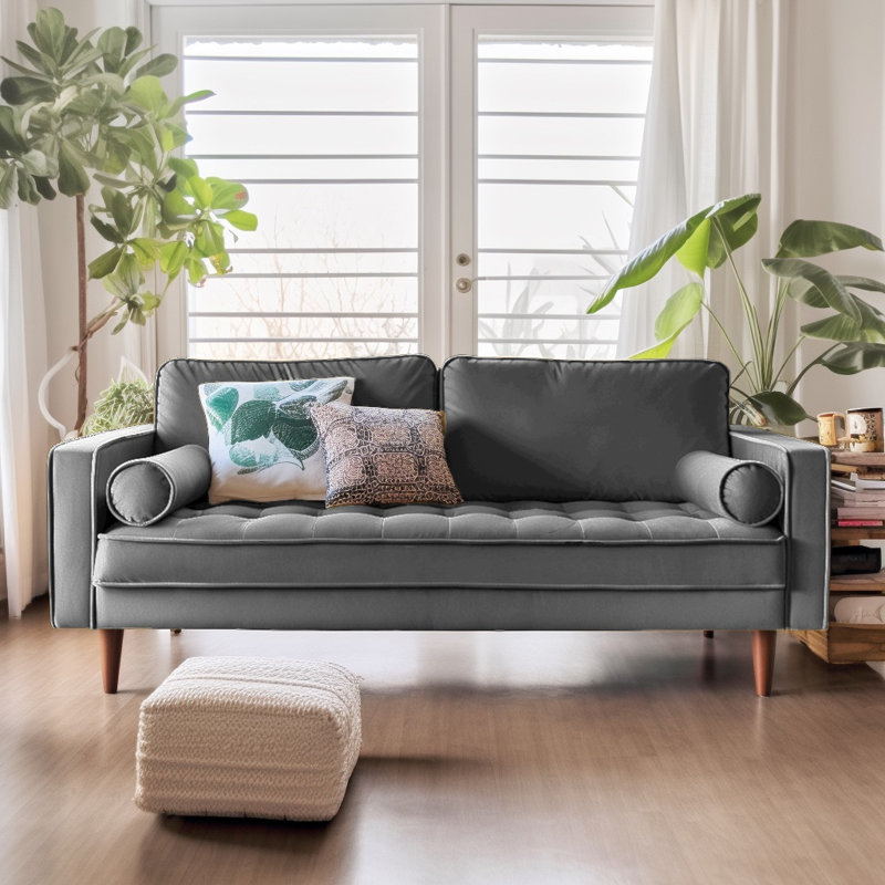 Winder 70'' Velvet Sofa, Gray Velvet