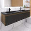 Ensemble de meuble-lavabo double 59,06 po x 19,69 po x 16,14 po avec comptoir en quartz