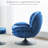 Zenon Velvet Swivel Accent Chair with Ottoman-991307796
