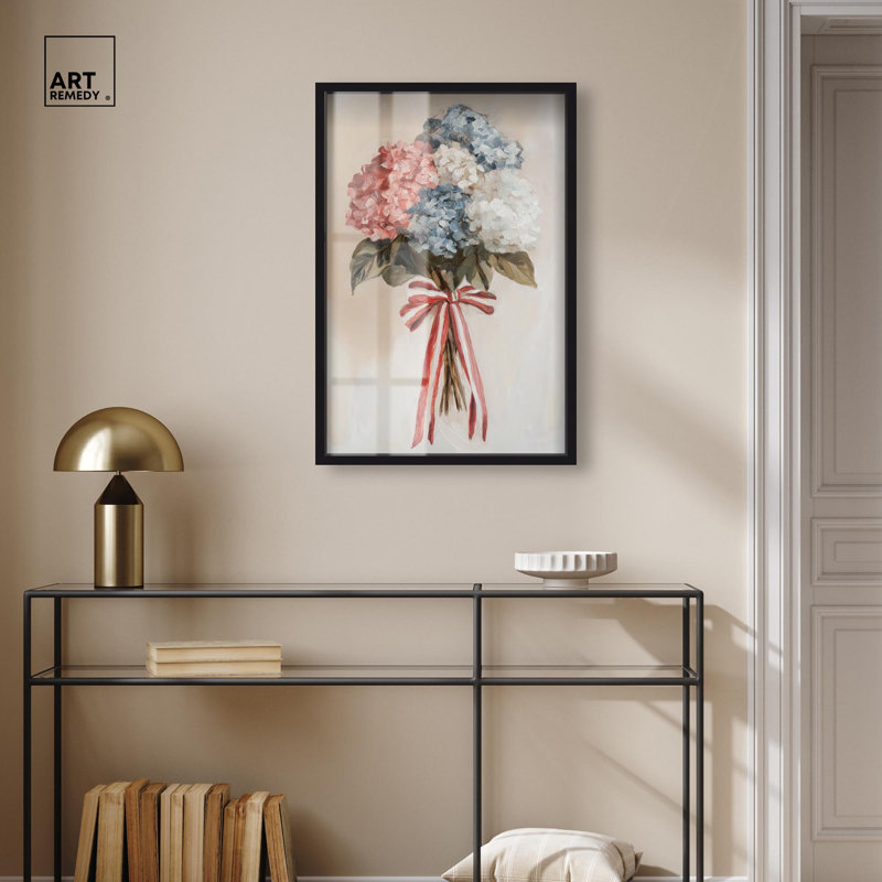 «Ribboned Radiance Shadowbox Print» par Art Remedy, H 31 po x l 21 po, Noir