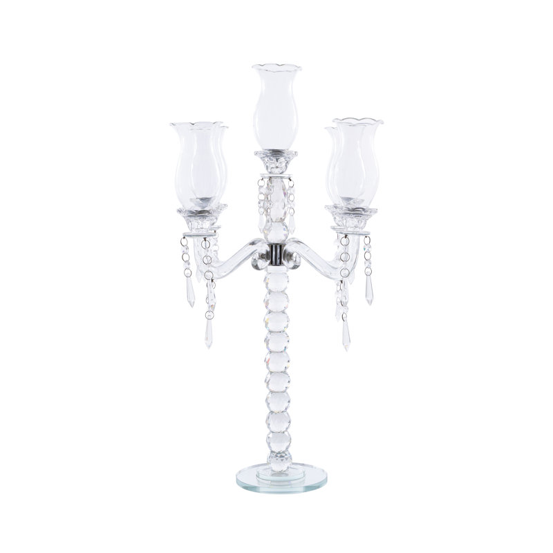 Candélabre en verre 25,5 po