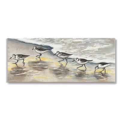 Art mural en toile Sunlit Birds & Beach Foam par Christine Reichow