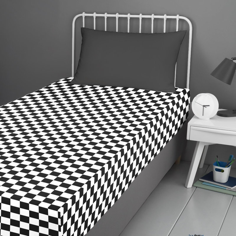Beckett Stripe Fitted Sheet, Monochrome