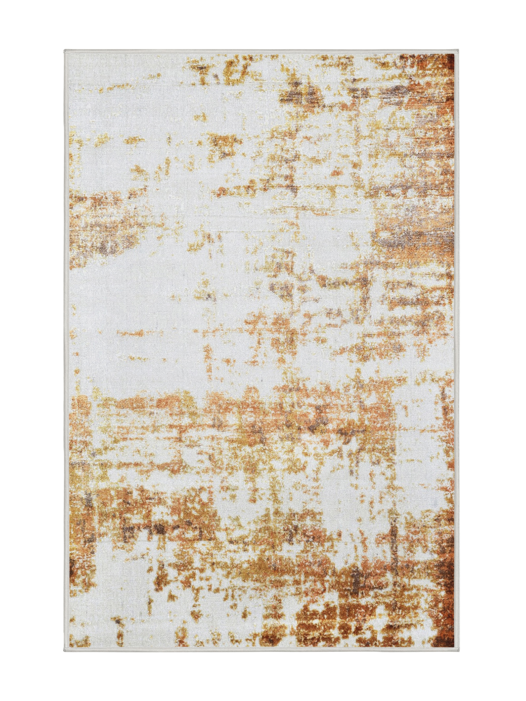 17 Stories Brown/White Area Rug | Wayfair