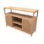 Buffet élégant en bambou avec beaucoup de rangement, parfait pour l'organisation de la salle de bain et l'esthétique naturelle