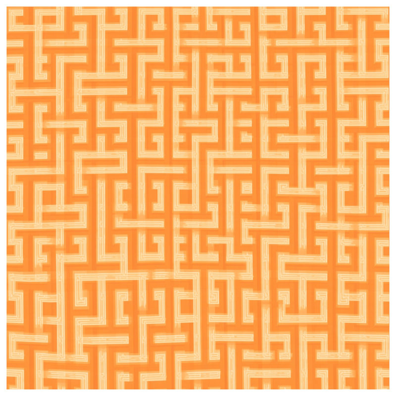 Housses de couette à motif de labyrinthe orange, Queen