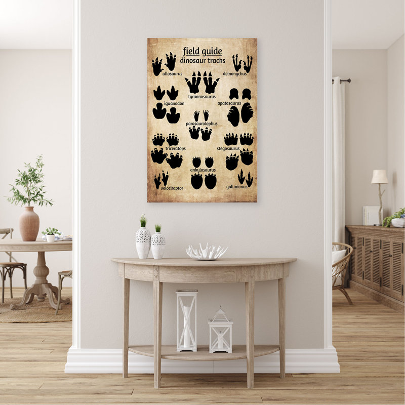 Field Guide Dinosaur Tracks, toile tendue avec châssis, H 36 po x l 24 po x P 2 po