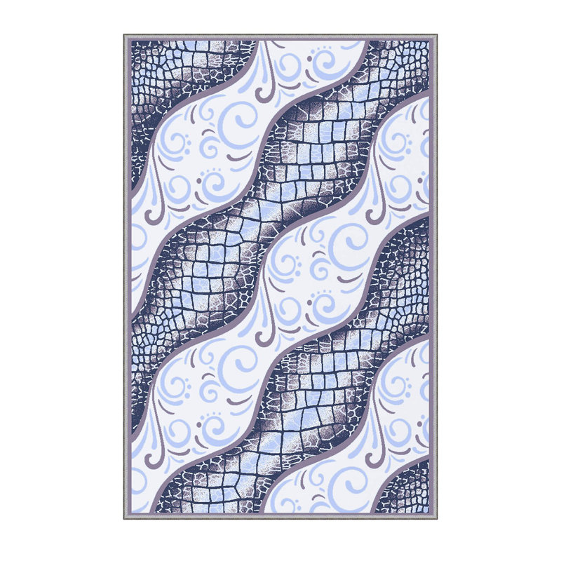 High-Quality 3D Printed Area Rug (2.6 x 4.0 ft), 100% Polyester, 0.3 in Pile Height | Antibacterial, Non-Slip PVC Felt Dot Underside | Machine Washable, Elegant Design for Living Room, Bedroom & Office