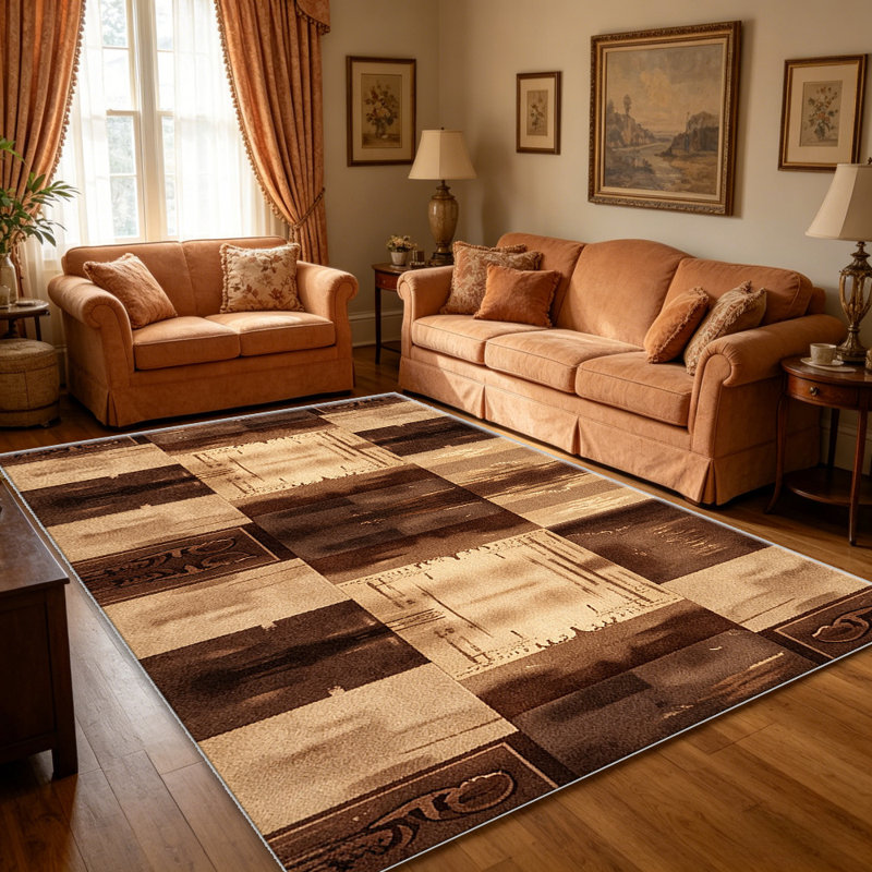 Sepia Abstract Tribal area rugs for Living Room, Soft and Comfortable, Suitable for all seasons, easy to maintain, machine washable Indoor floor mat, Under Table Farmhouse suitable for Bedroom, Dining Room, Study,  Balcony, Home Decor Patio