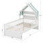 Lit maison avec tablette de tête de lit et auvent amovible, cadre de lit plateforme en bois avec Guardrai-957002980-957003003