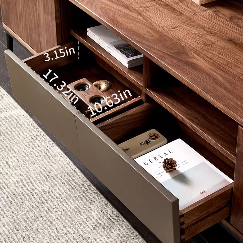 Meuble télé de style nordique moderne et minimaliste, 70.87"