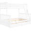 Lit superposé simple blanc avec tiroirs - Améliore l'organisation et le rangement de la chambre à coucher-1652289351