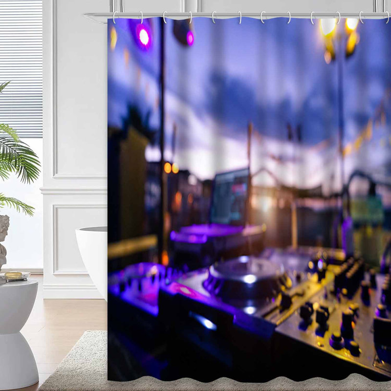 Rideau de douche avec 12 crochets Sound System, L 72 po x l 84 po