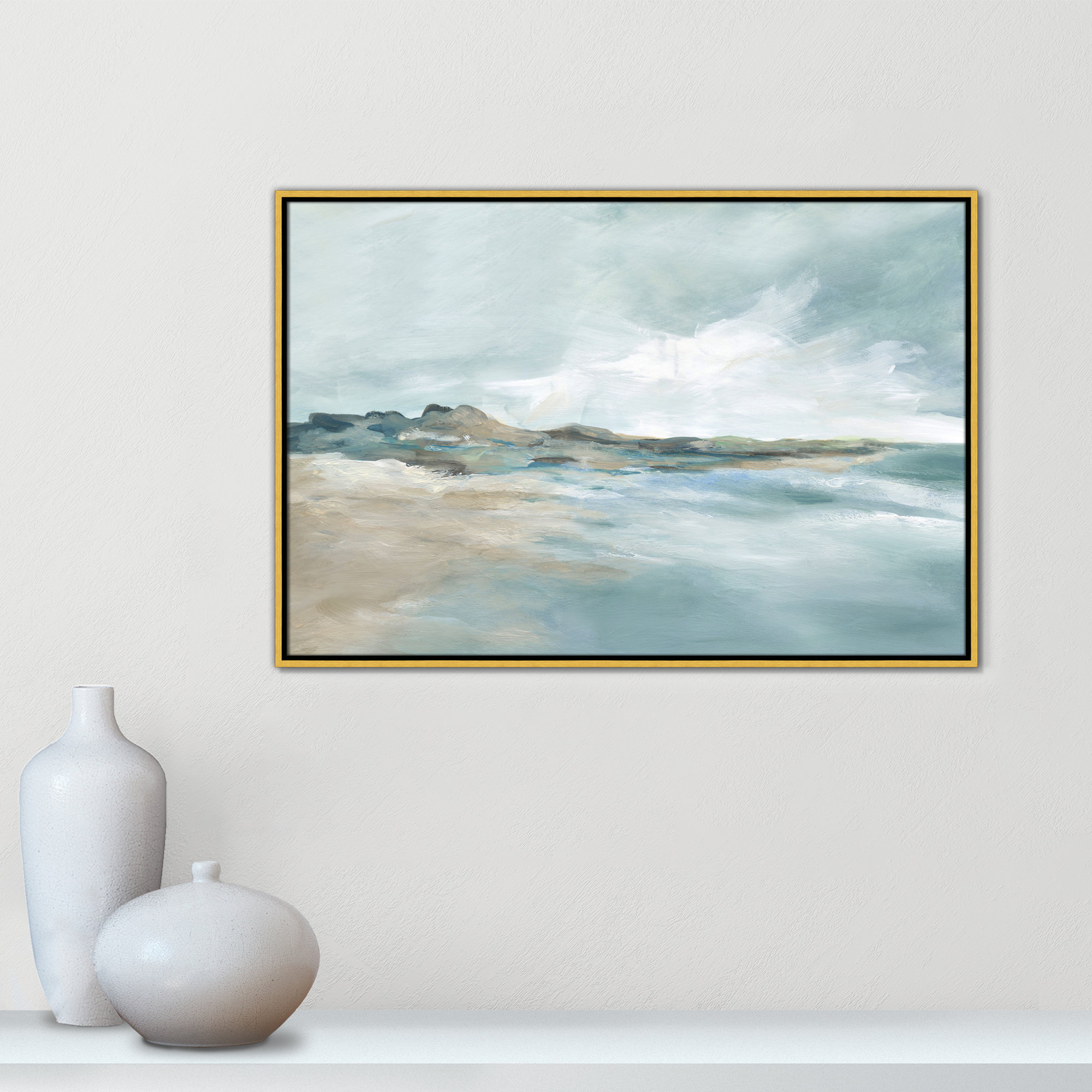 Sandpoint Print by Carol Robinson, 25.5" H x 37.5" W, Gold