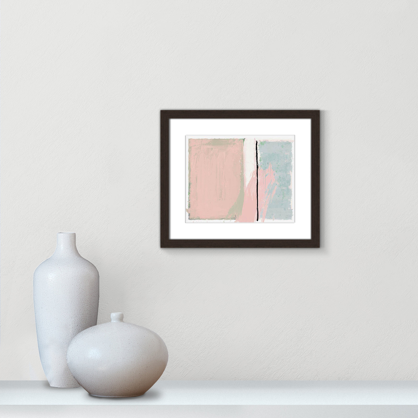 Pastel Opulance Print, White, Walnut Box Picture Framed, 13" H x 15" W x 1.25" D