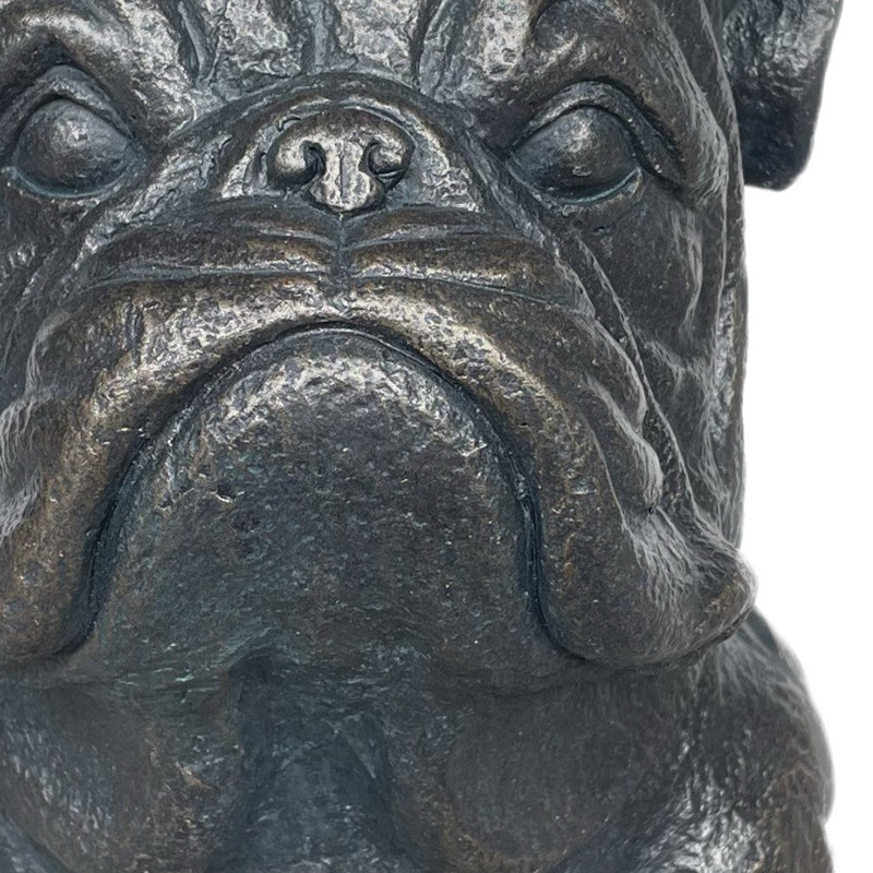 Statue d'extérieur 16 po en polyrésine noire pour chien