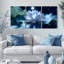 Fleur de lotus au clair de lune, ensemble de 3 reproductions d'art sur toile tendues sur toile-1734263498