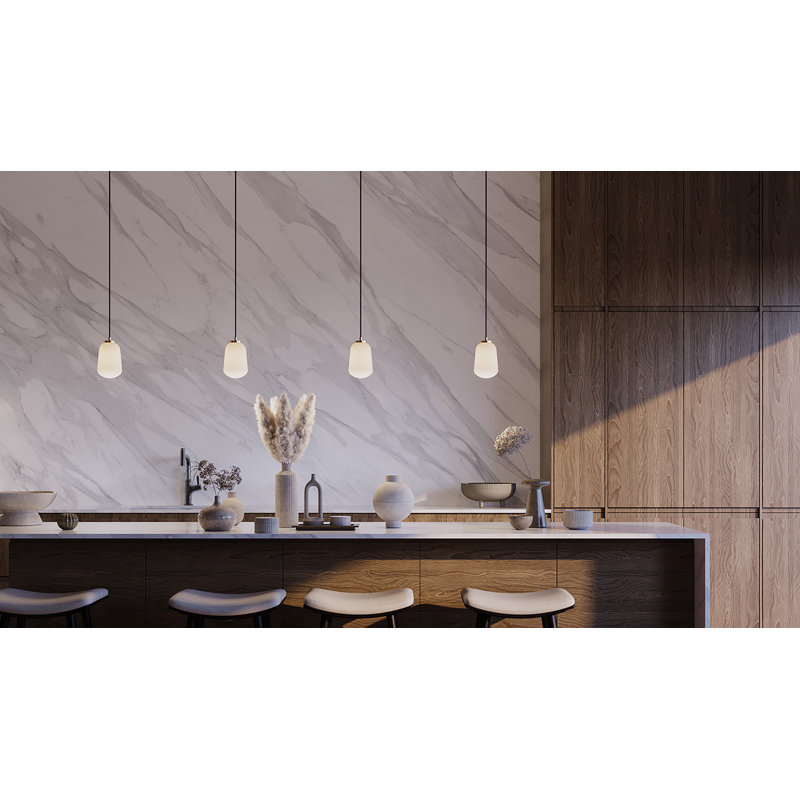 Luminaire suspendu DEL 7 po Domalapalli - Chrome poli, Chrome poli