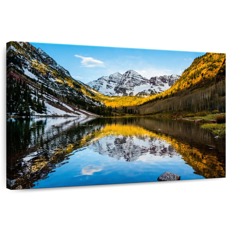Scène de montagne Alvord Maroon Bells, H 32 po x l 48 po