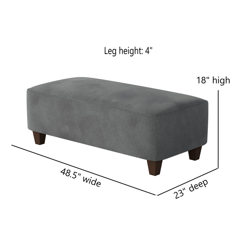 Nicolle Darla Ocean Cocktail Ottoman, Bella Asphalt Polyester