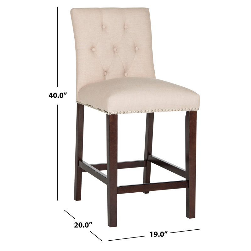 Tabouret de bar et de comptoir McLoud, Beige, Tabouret de comptoir (siège d'une hauteur de 27,5