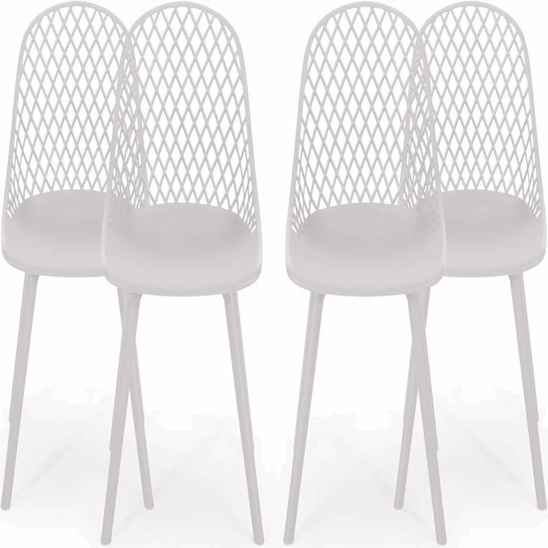 Set Of 4 Outdoor Patio Chair, White