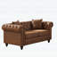 Canapé Chesterfield de 63,5 pouces de style contemporain, tissu technique avec boutons, accoudoirs cloutés et 2 coussins, revêtu d'un élégant matériau texturé-133426633