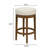 ALTON ROUND SWIVEL COUNTER HEIGHT BARSTOOL BEIGE SEAT IN BROWN FINISH, SET OF 2-1657970124