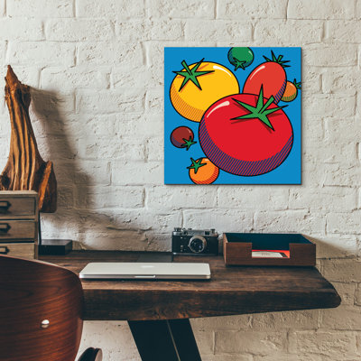 " Various Tomatoes On Blue " by Ron Magnes