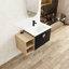 Meuble-lavabo de salle de bain en châtaignier noir, lavabo de 40 po, portes à fermeture douce, lavabo mural