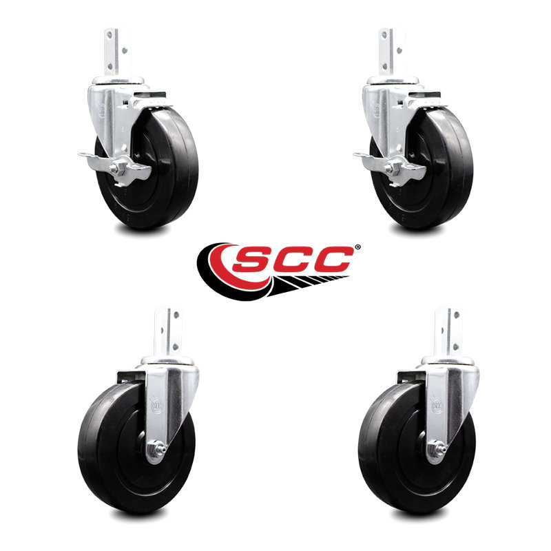 4 Piece Hard Rubber Caster Set