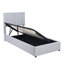 Lit plateforme simple tapissier avec rangement hydraulique, gris, pour les chambres modernes et organisées-102376628