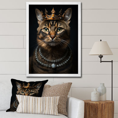 Royal Cat Crown Portrait II - Cat Wall Art