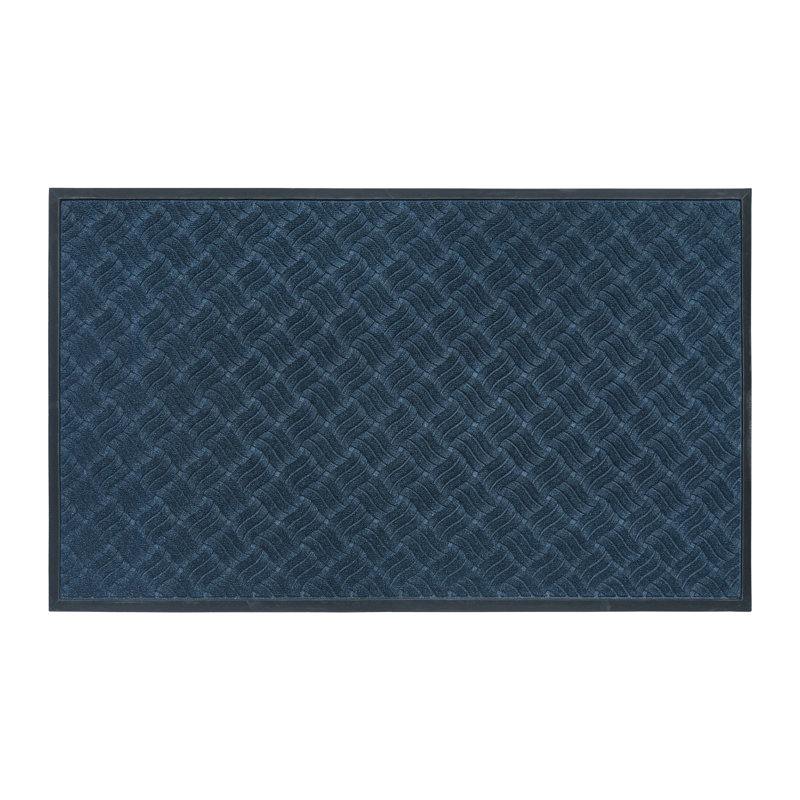Paillasson en caoutchouc robuste pour l'intérieur et l'extérieur, Marine, L 35,5 po x L 59 po