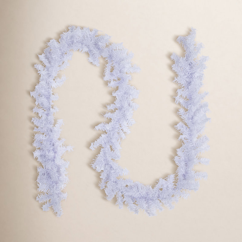 Guirlande de Noël canadienne, H 8 po x L 1200 po x P 8 po, White