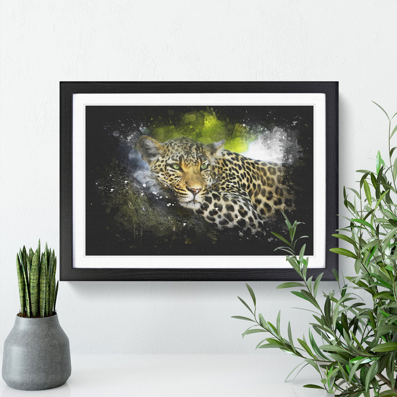 Leopard Vol.2 - Picture Frame Graphic Art, 48cm H x 65cm W x 2cm D, Black Framed