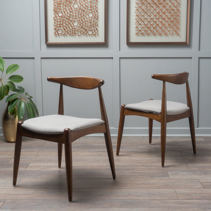 Chaise d'appoint Drumawillin, Gris clair, Noyer naturel