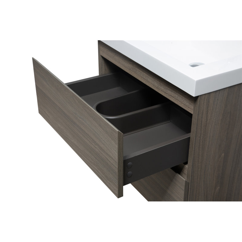 57 23.62'' Wall Mounted Single Bathroom Vanity Base Only, Gray