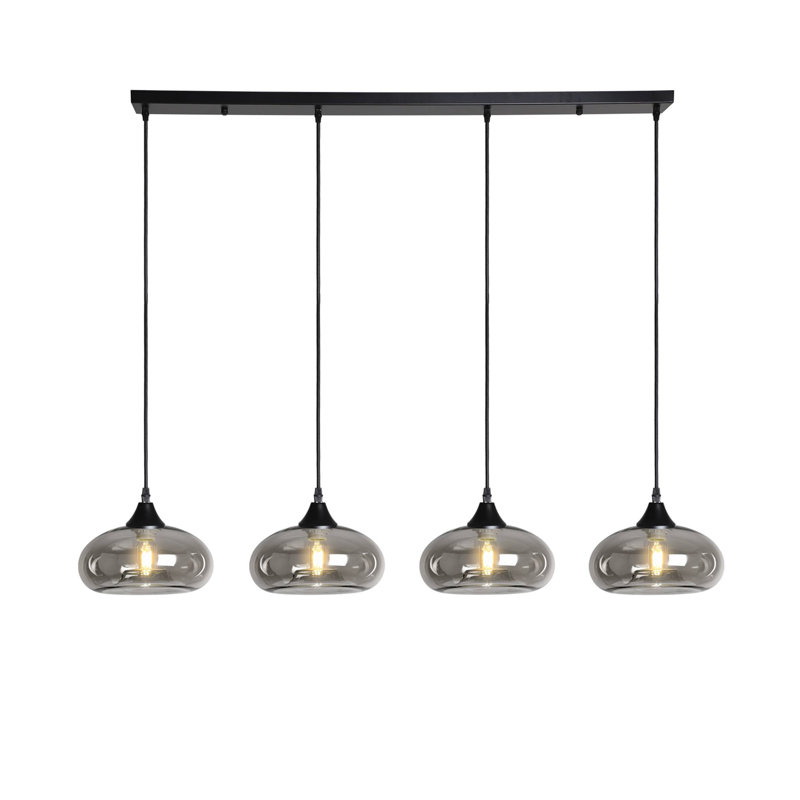 Inglesbatch 4 - Light Kitchen Island Pendant, Black, Smoke