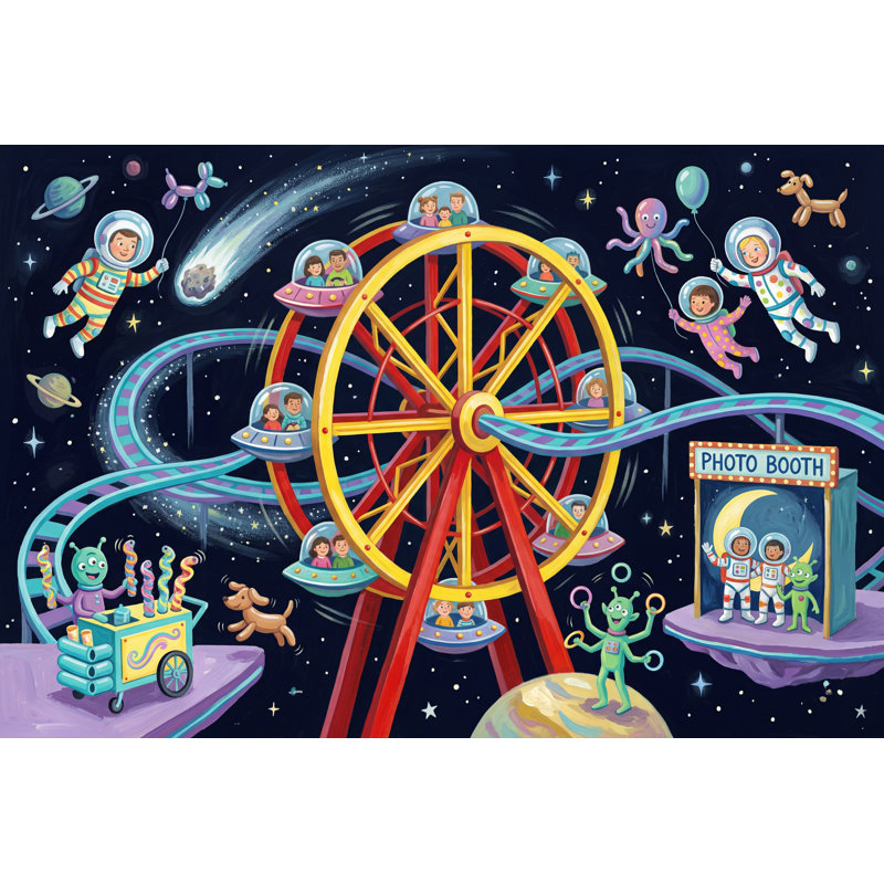 Papier peint de la grande roue de l'astronaute, Peler et coller, 200 po x 120 po